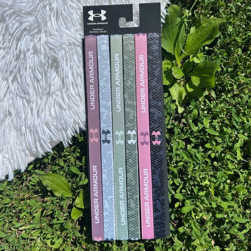 Under Armour Six Pack of Women’s Elastic Hair Headbands with Grip Underneath NEW